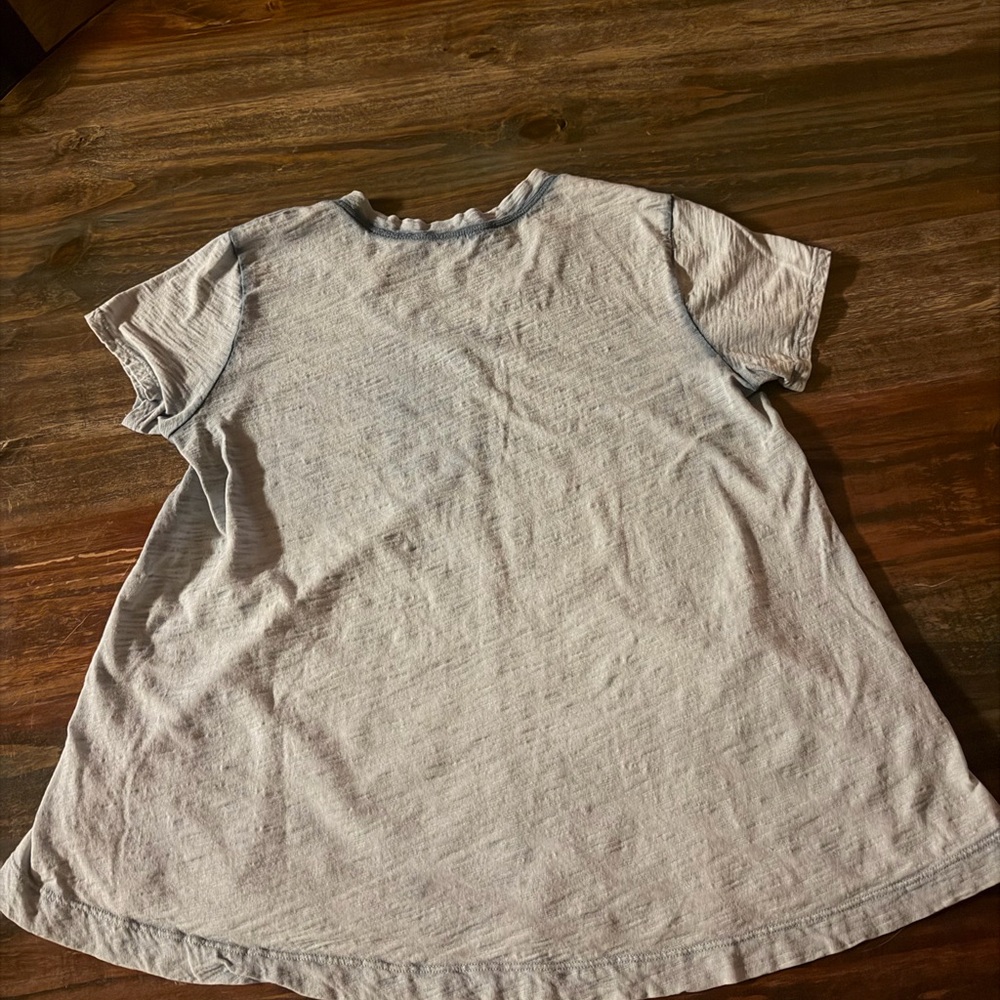 WILT Pale Blue Ribbed V-Neck Tee - Picture 7 of 7